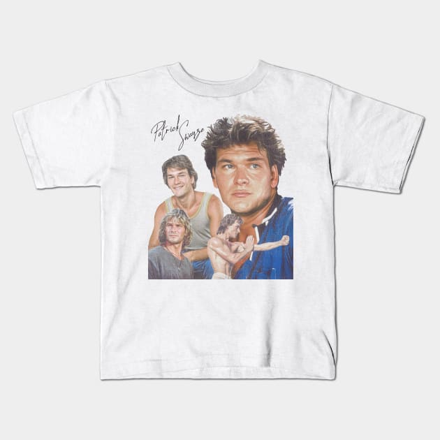 Patrick Swayze Retro Tribute Kids T-Shirt by darklordpug